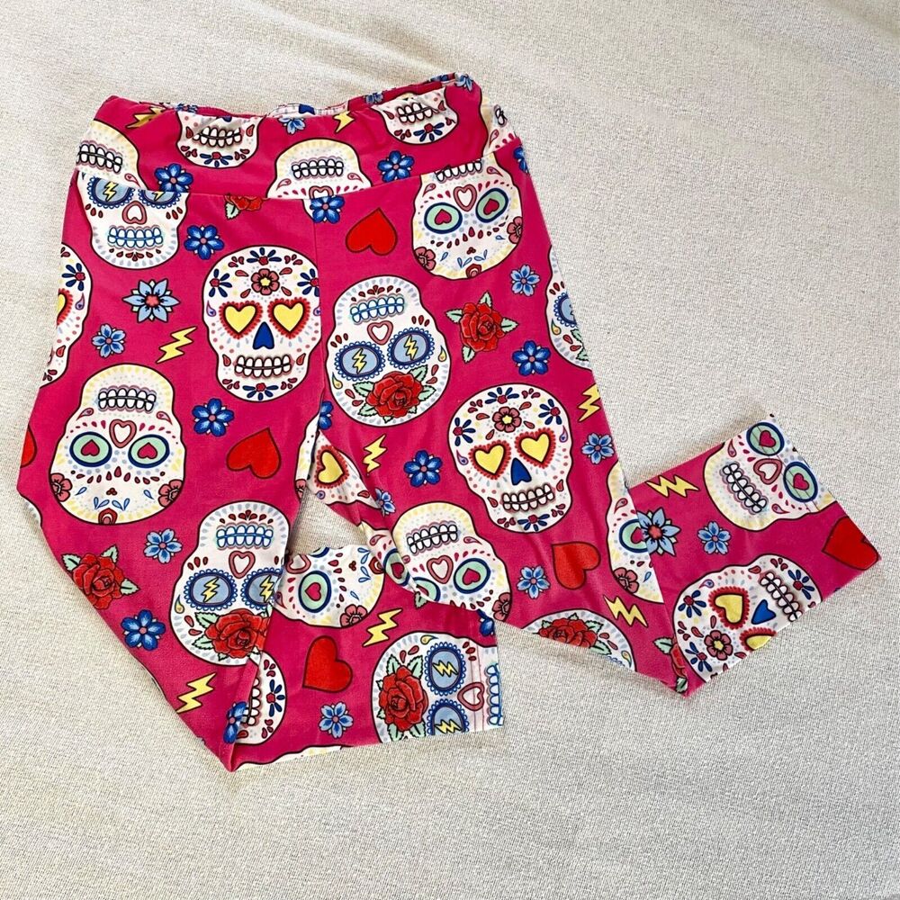 No Boundaries Skull Leggings Dia De Los Muertos Day of The Dead Juniors Sz 11/13